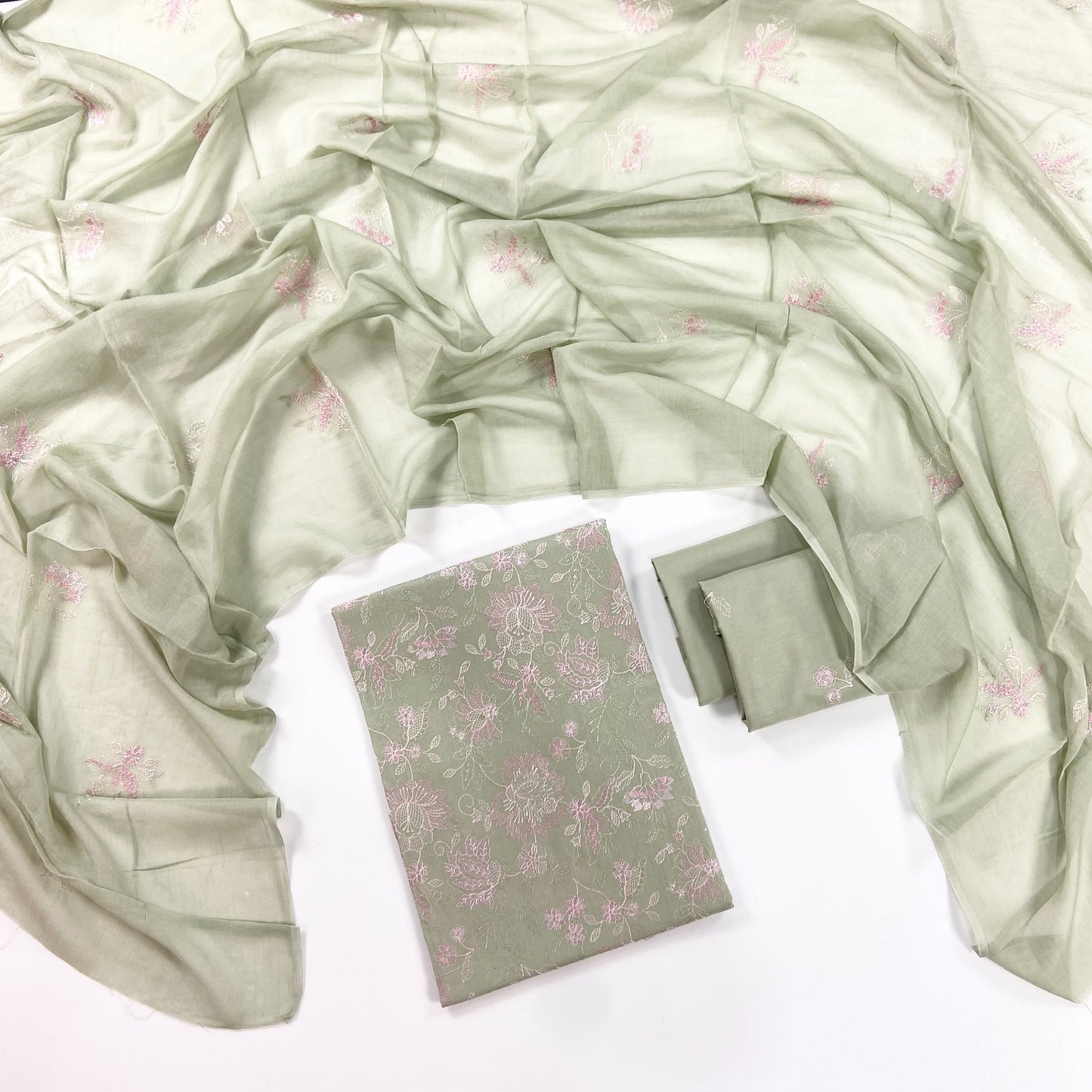 Bareeze Plain Emb Lawn With Slub Voile Dupatta 3PC