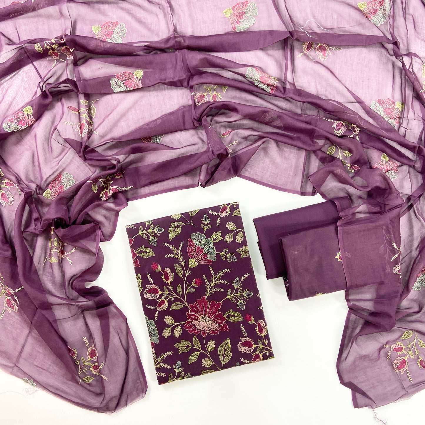 Bareeze Plain Emb Lawn With Slub Voile Dupatta 3PC