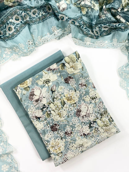 Almeerah By Anaya Noor Digital and Emb Lawn Booring Daman 3PC