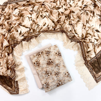 Almeerah By Anaya Noor Digital and Emb Lawn Booring Daman 3PC