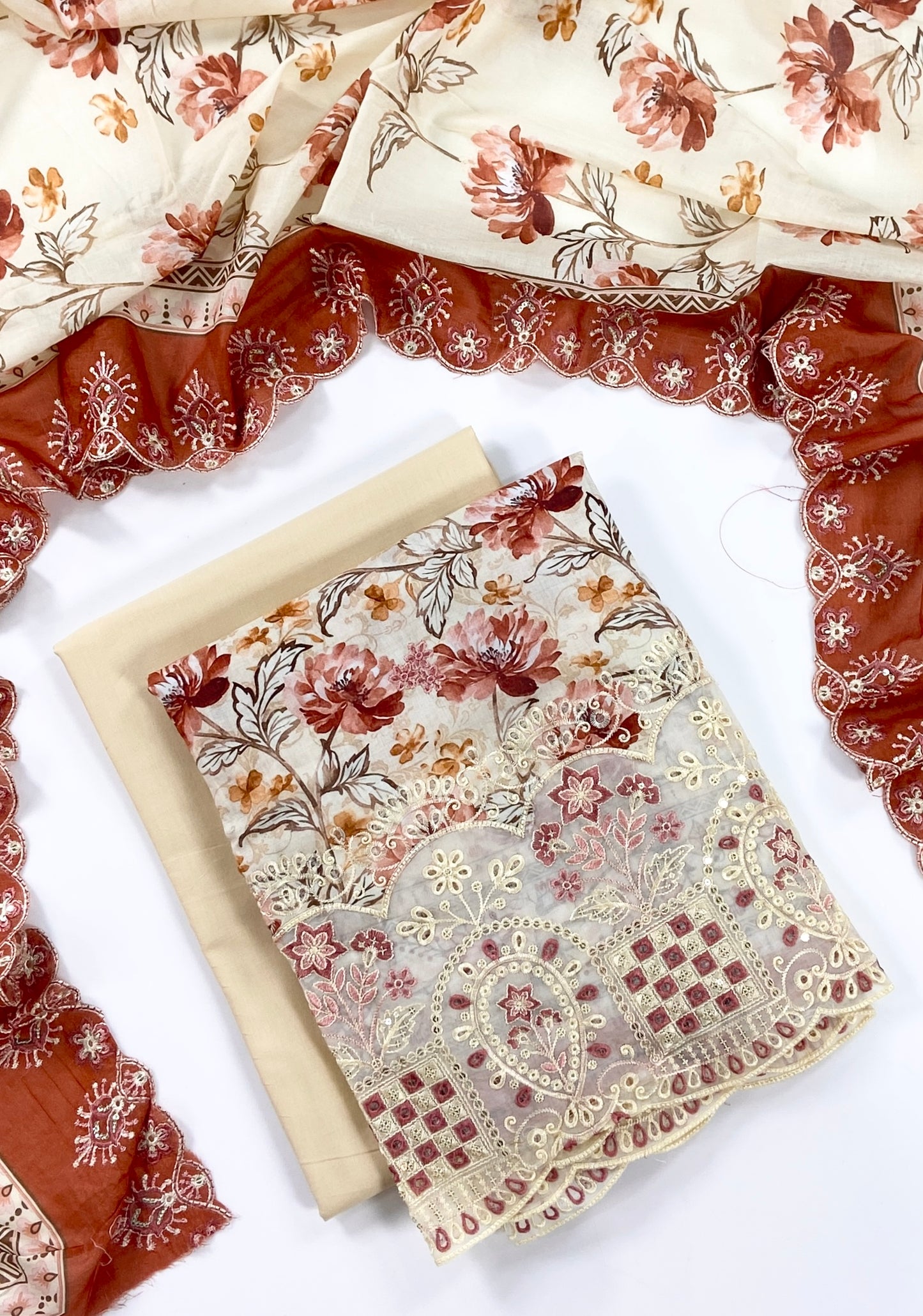 Almeerah By Anaya Noor Digital and Emb Lawn Laserkari Cutwork daman 3PC