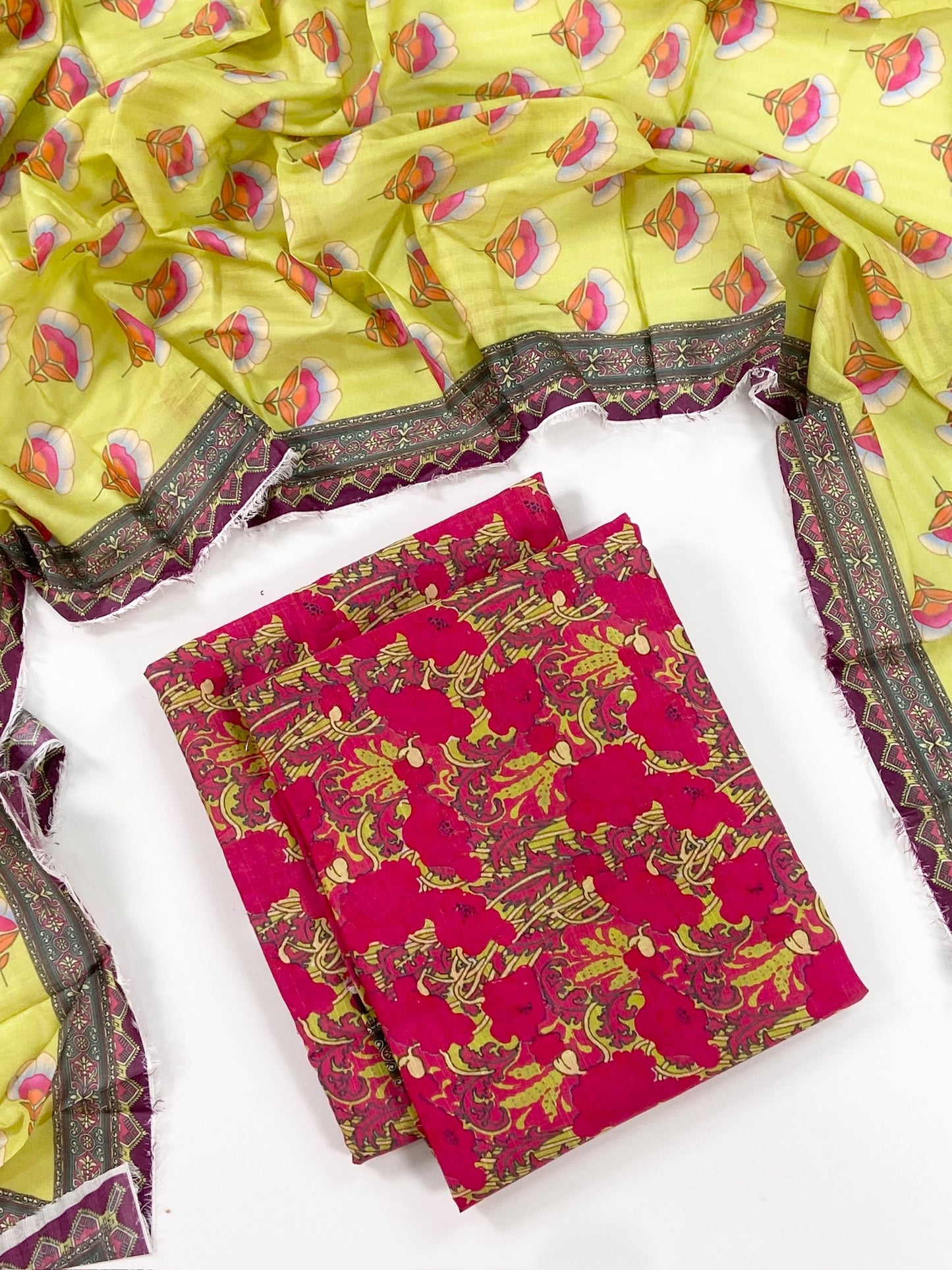 Flows By Almeerah Premium Printed Stripe Lawn 3PC