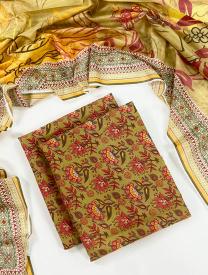 Flows By Almeerah Premium Printed Stripe Lawn 3PC