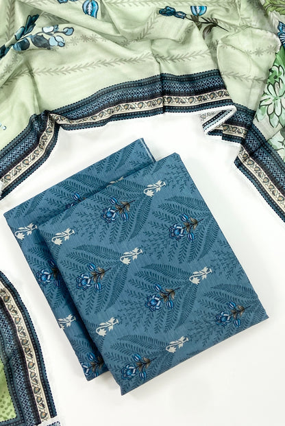 Flows By Almeerah Premium Printed Stripe Lawn 3PC