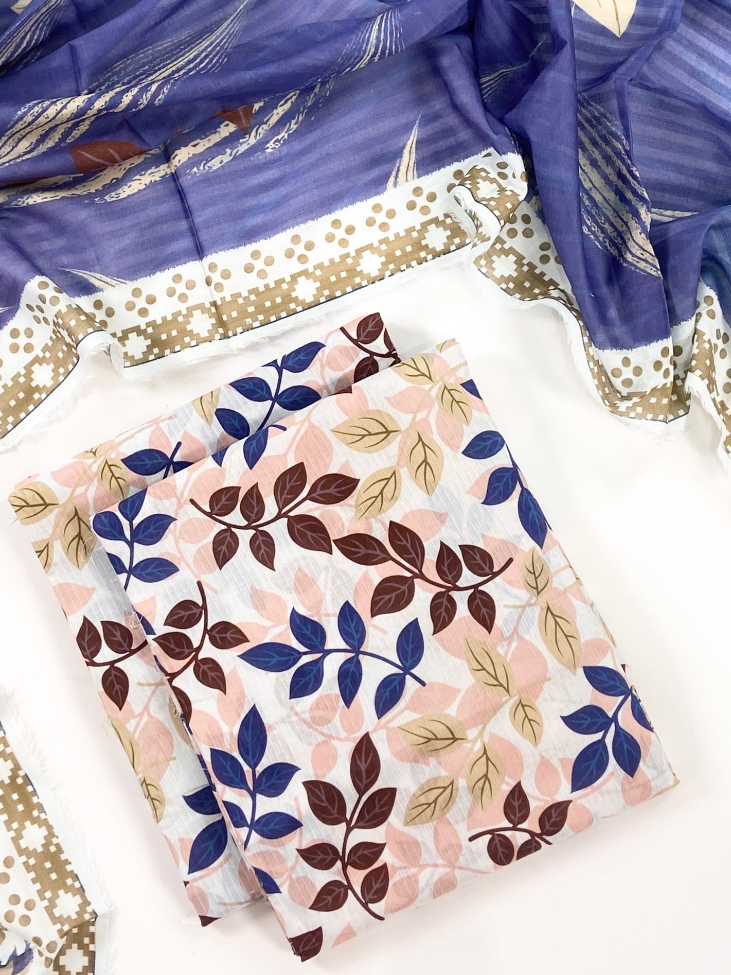 Petals & Paisley By Almeerah Premium Printed Stripe Lawn 3PC