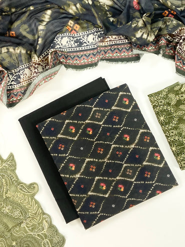 Fleur By Almeerah Premium Printed Lawn With Emb Patches 3PC