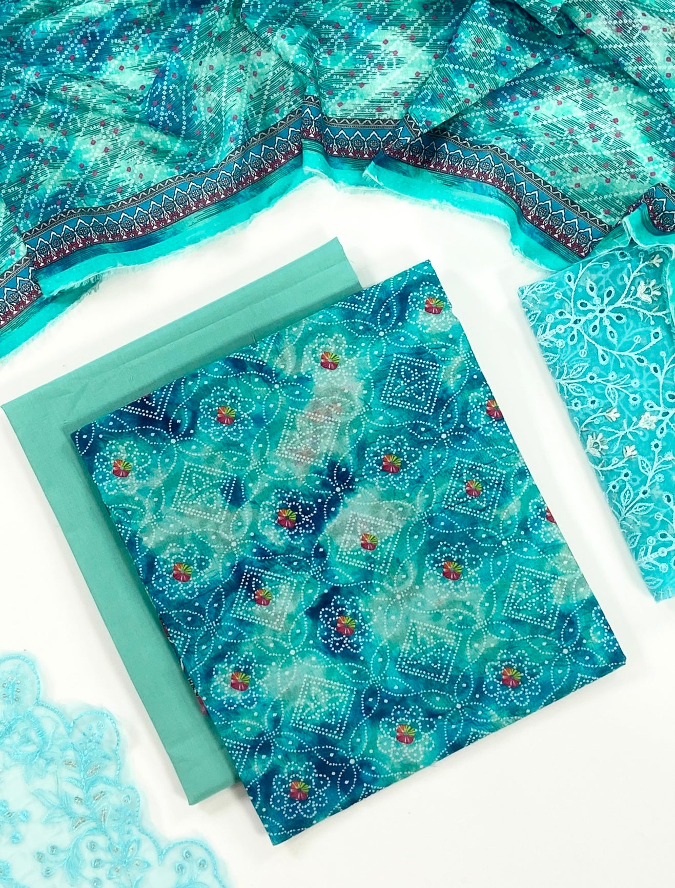 Fleur By Almeerah Premium Printed Lawn With Emb Patches 3PC