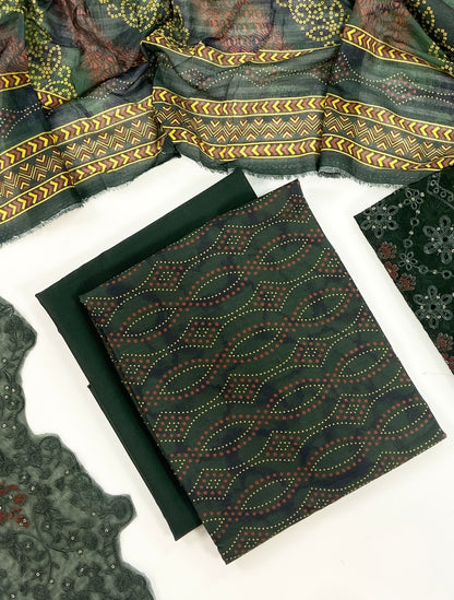 Fleur By Almeerah Premium Printed Lawn With Emb Patches 3PC