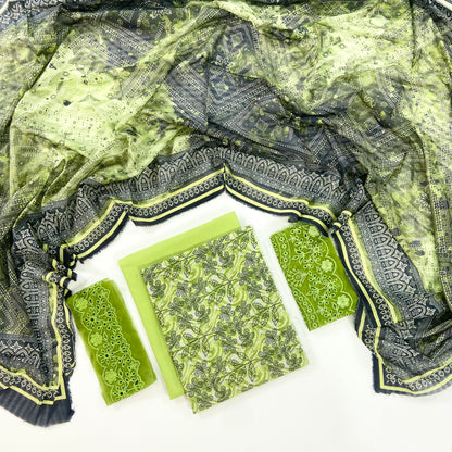 Fleur By Almeerah Premium Printed Lawn With Emb Patches 3PC