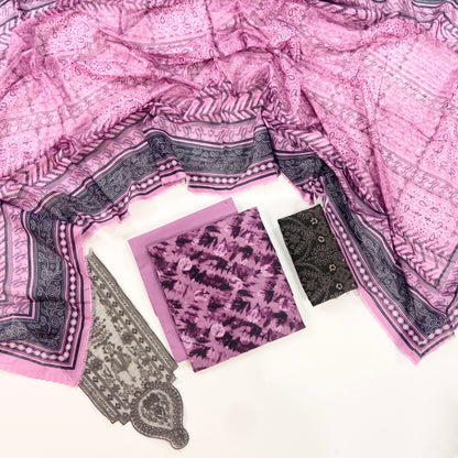 Fleur By Almeerah Premium Printed Lawn With Emb Patches 3PC