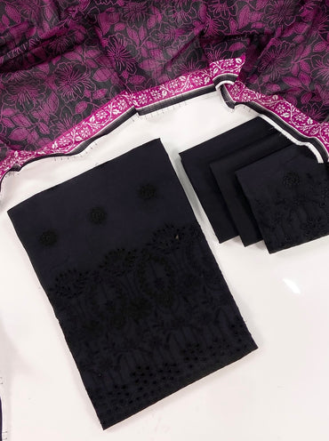 Image Plain Embroidered Lawn 3PC