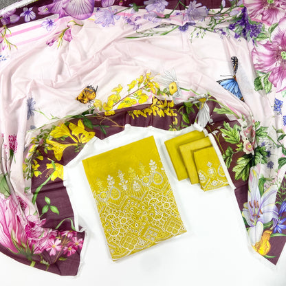 Image Plain Embroidered Lawn 3PC