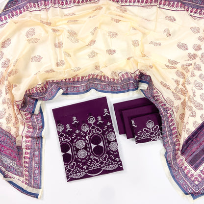 Image Plain Embroidered Lawn 3PC