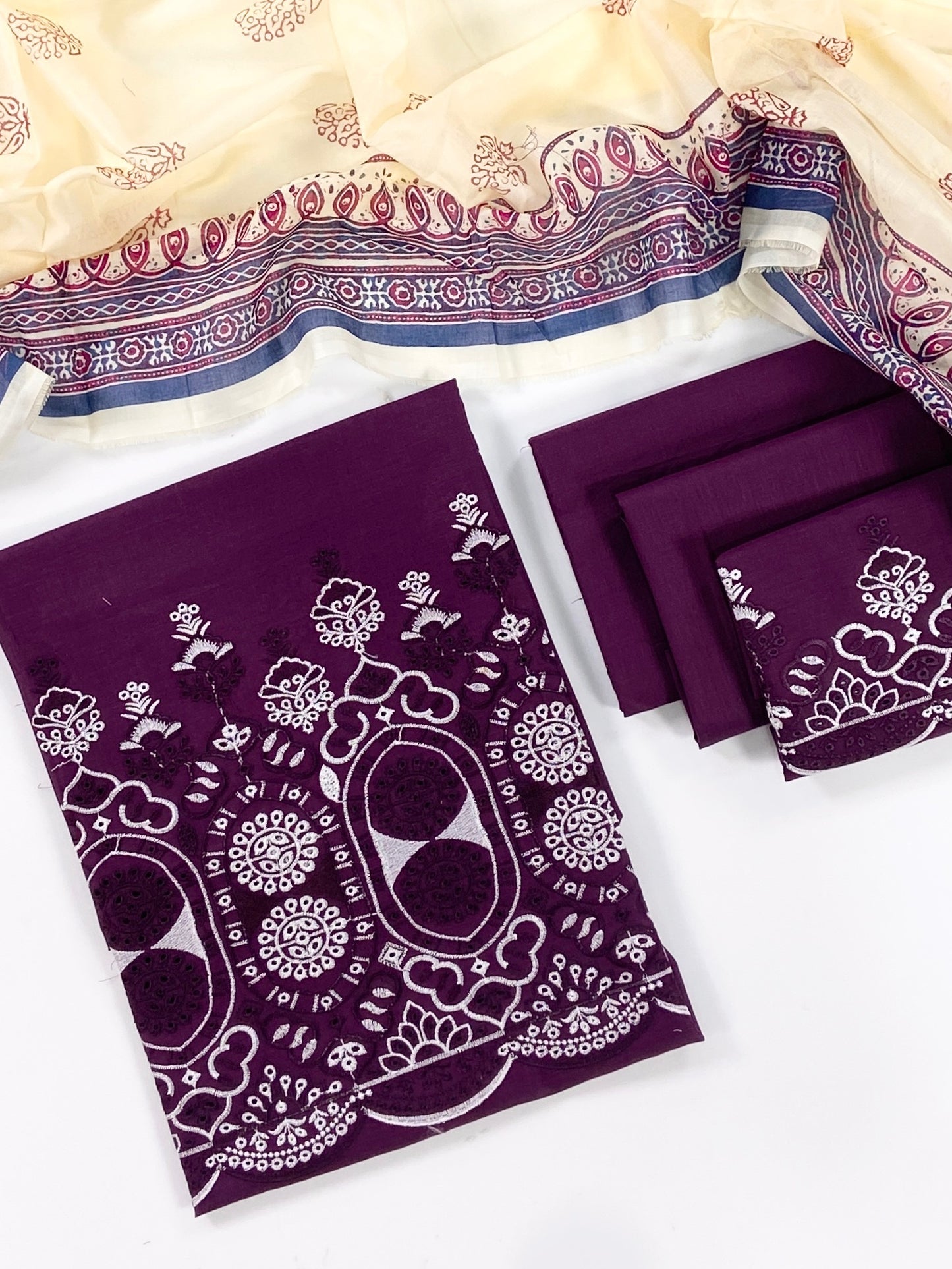 Image Plain Embroidered Lawn 3PC