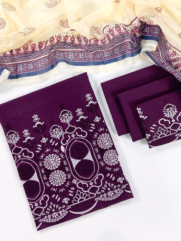 Image Plain Embroidered Lawn 3PC