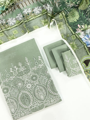 Image Plain Embroidered Lawn 3PC