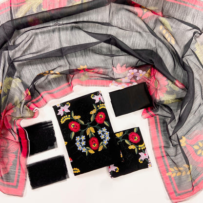 Maria B Plain Embroidered Lawn 3PC