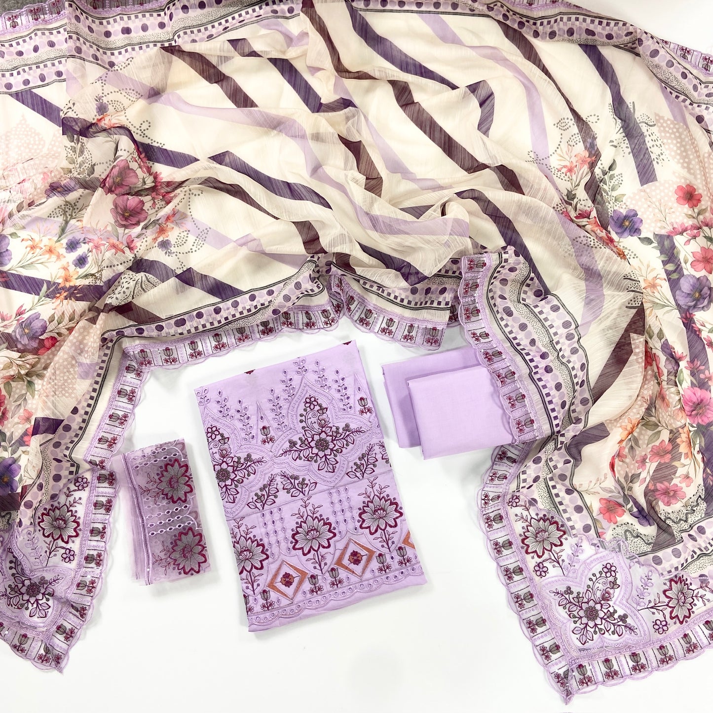 Morocco By Anaya Noor Emb Chickenkari Lawn 3PC