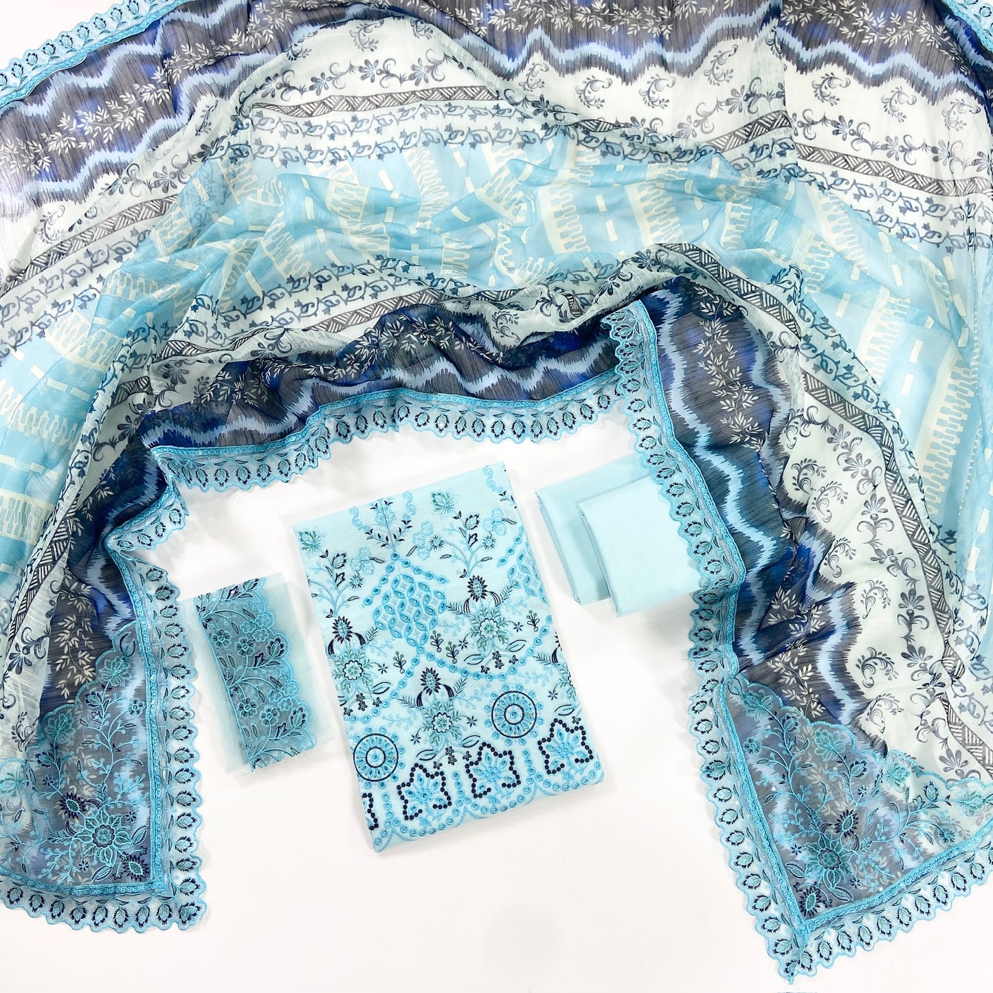 Morocco By Anaya Noor Emb Chickenkari Lawn 3PC