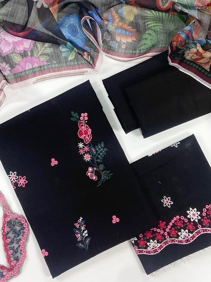 Seran Maya Plain Embroidered Lawn 3PC