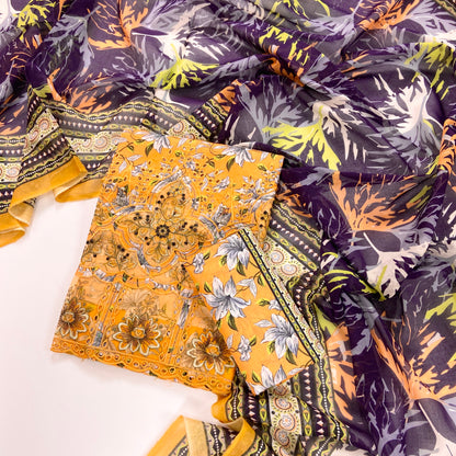 Aks-e-Noor By Anaya Noor Emb Laser-Cut Lawn 3PC