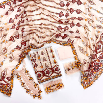 Maahru By Anaya Noor Digital Printed Lawn With Patches 3PC