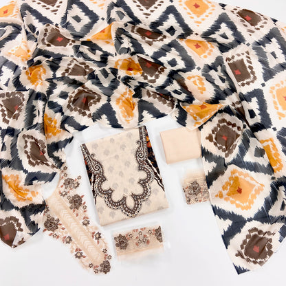 Maahru By Anaya Noor Digital Printed Lawn With Patches 3PC