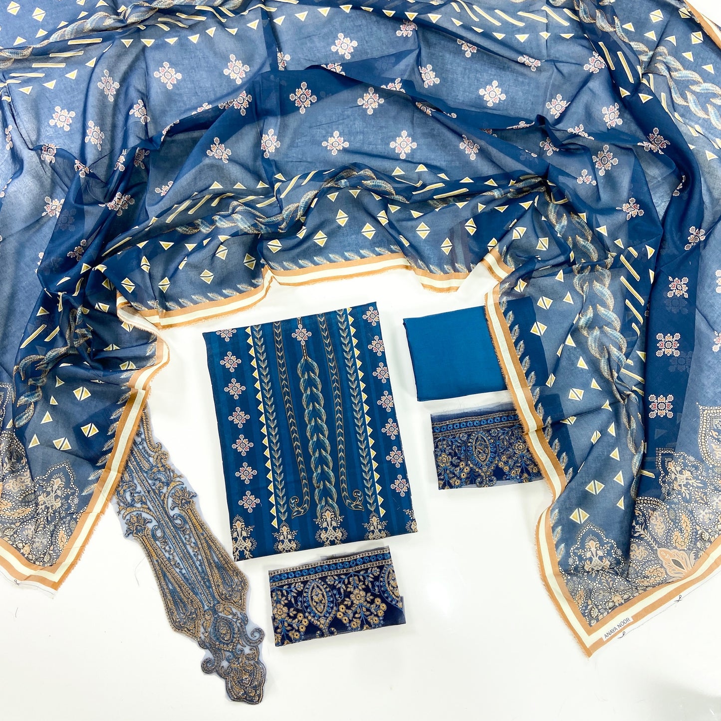 Maahru By Anaya Noor Digital Printed Lawn With Patches 3PC