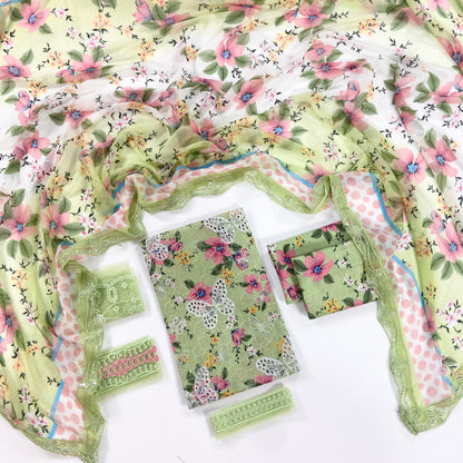 Maria B Embroiderd & Digital Printed Lawn 3PC