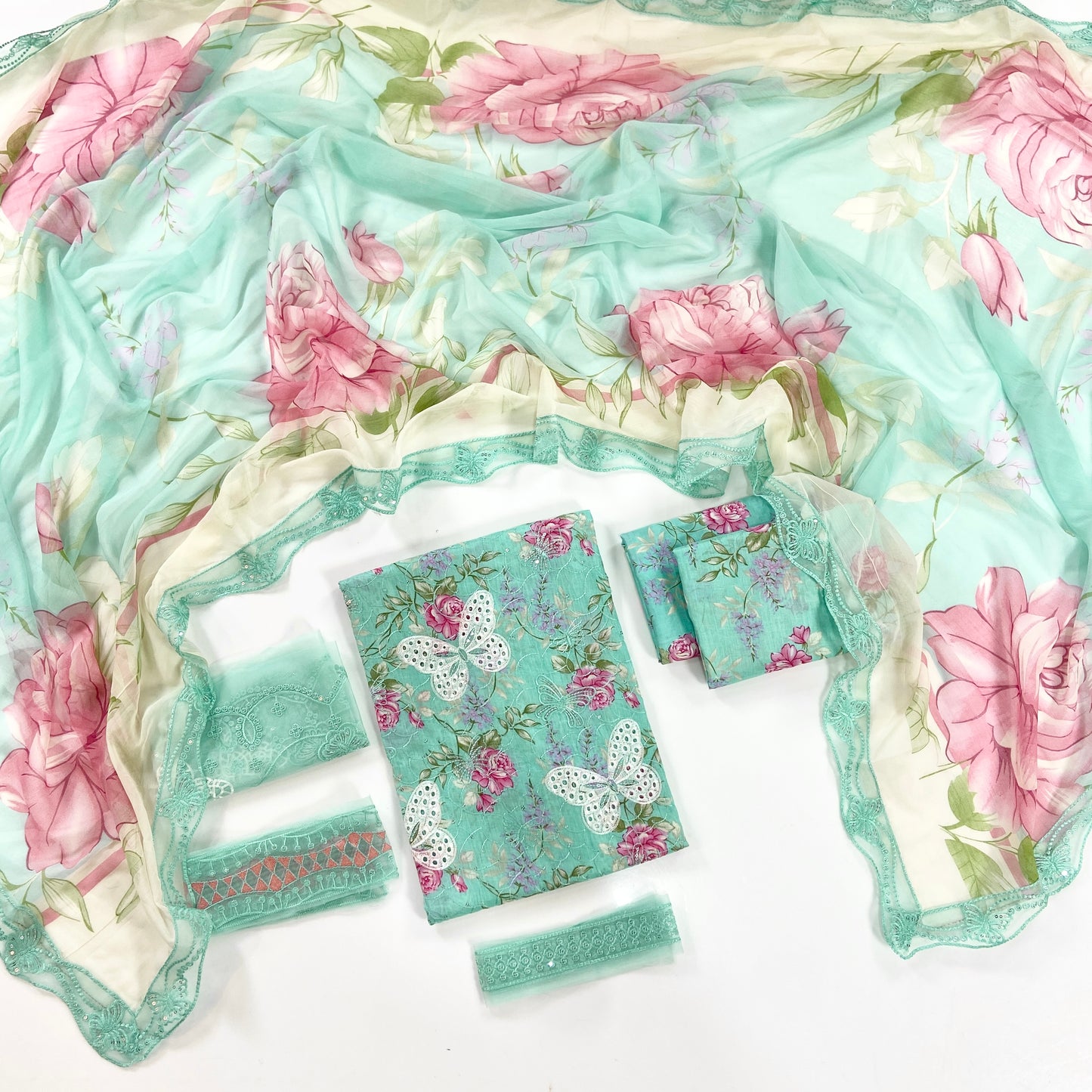Maria B Embroiderd & Digital Printed Lawn 3PC