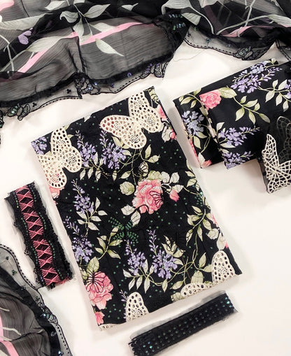 Maria B Embroiderd & Digital Printed Lawn 3PC