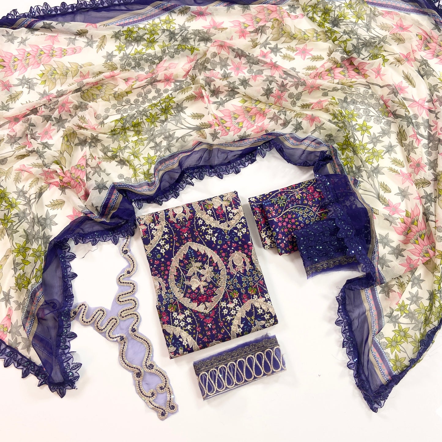 M.Prints By Maria B Digital Printed Lawn With Chiffon Dupatta 3PC