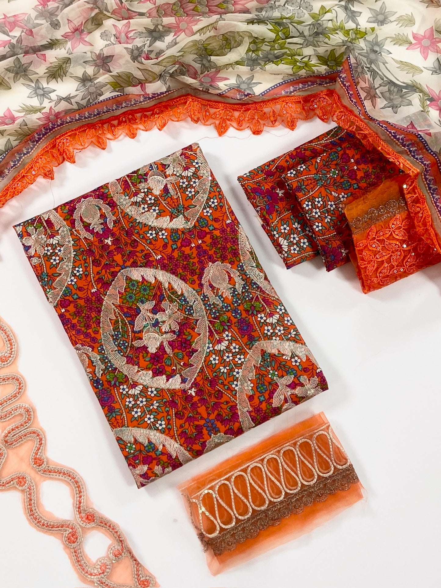 M.Prints By Maria B Digital Printed Lawn With Chiffon Dupatta 3PC
