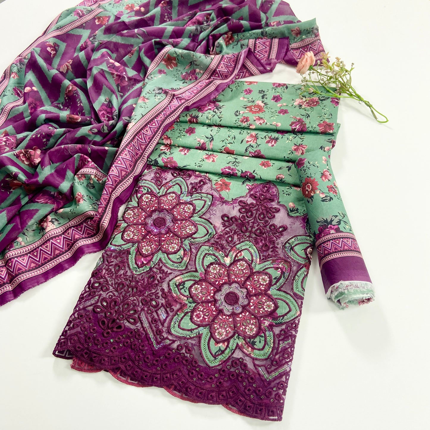 Mehwar By Anaya Noor Laserkari Emb & Printed Lawn 3PC