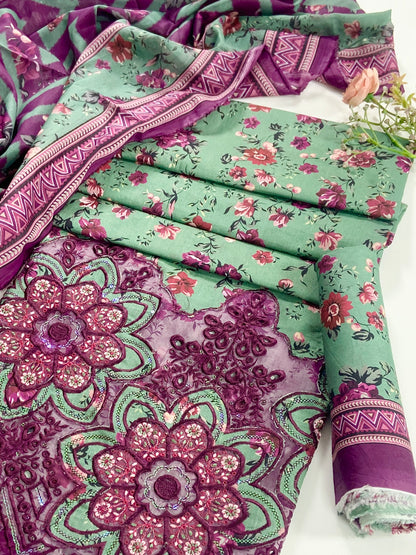 Mehwar By Anaya Noor Laserkari Emb & Printed Lawn 3PC