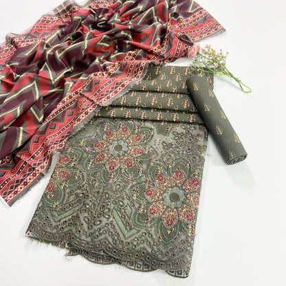 Mehwar By Anaya Noor Laserkari Emb & Printed Lawn 3PC