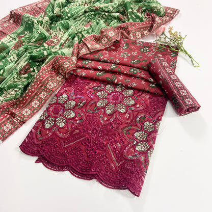 Mehwar By Anaya Noor Laserkari Emb & Printed Lawn 3PC