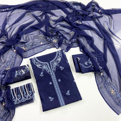 Qalamkar Luxury Embroidered Lawn 3PC