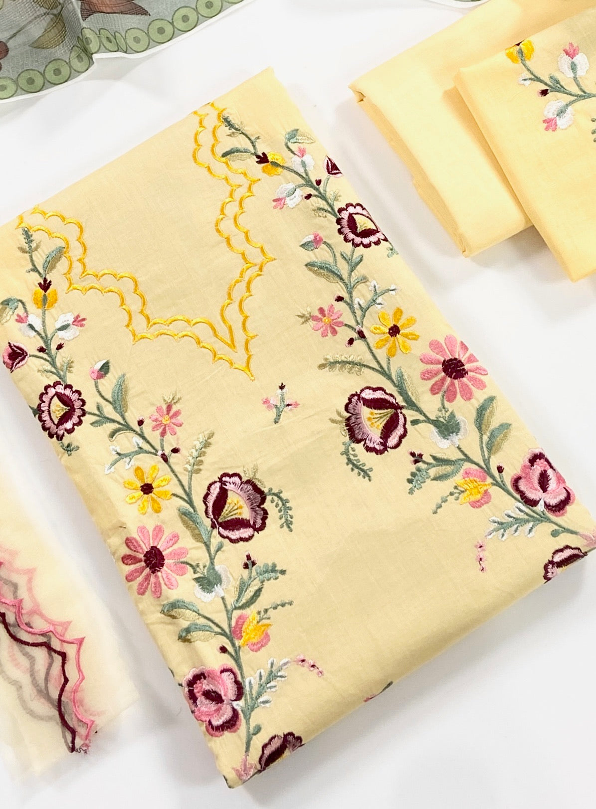 Zara Shahjahan Plain Emb Lawm 3PC