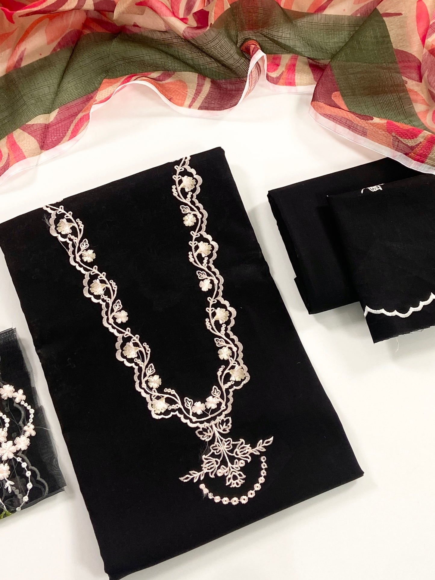 Zara Shahjahan Plain Emb Lawm 3PC