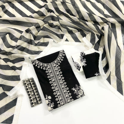 Zara Shahjahan Plain Emb Lawm 3PC