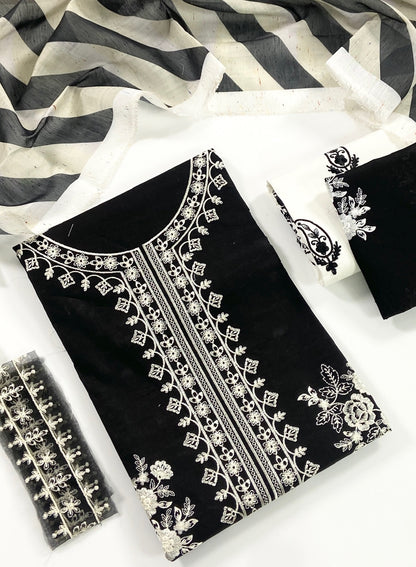 Zara Shahjahan Plain Emb Lawm 3PC