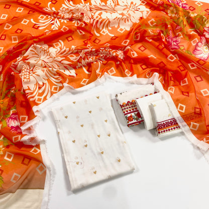 Zara Shahjahan Plain Emb Lawm 3PC
