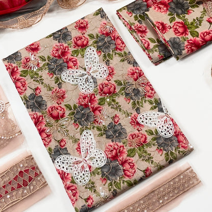 Maria B Embroiderd & Digital Printed Lawn 3PC