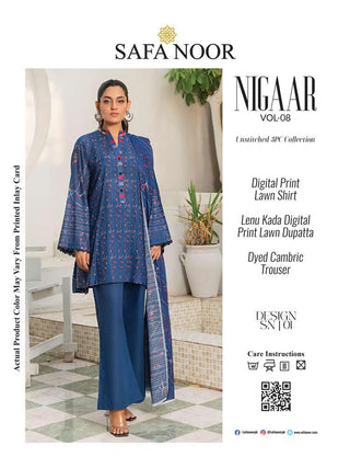 Safa Noor Digital Printed Lawn 3-PC