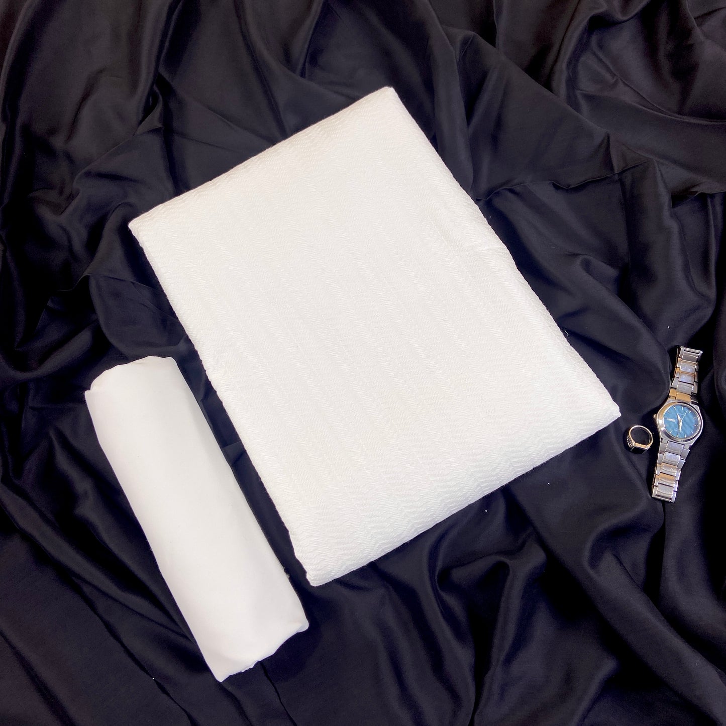 Bareeze Men’s Chikankari White Suit