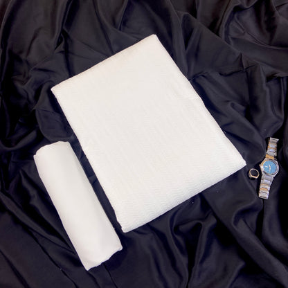Bareeze Men’s Chikankari White Suit