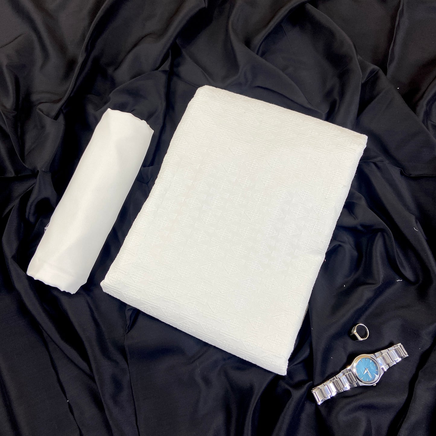 Bareeze Men’s Chikankari White Suit