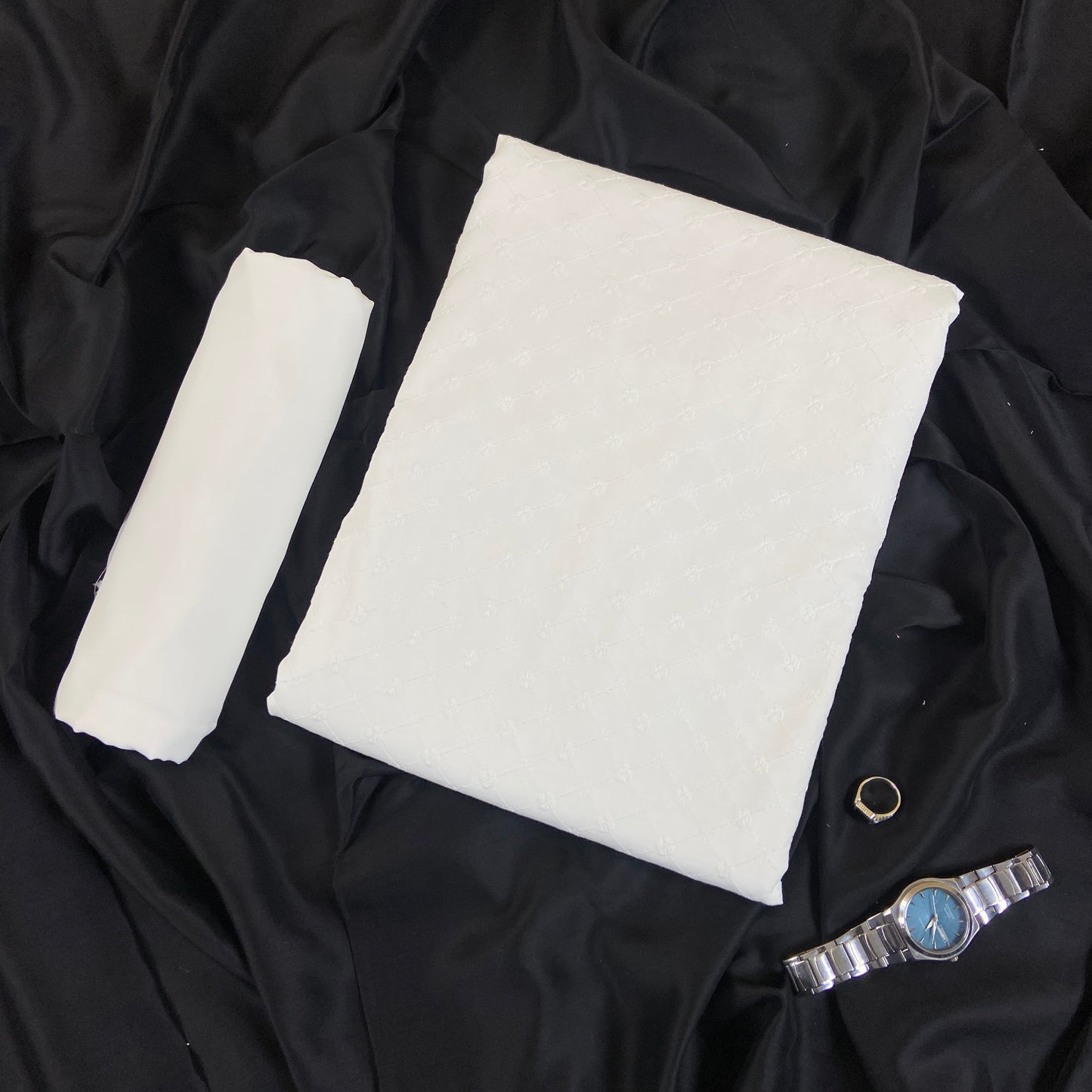 Bareeze Men’s Chikankari White Suit