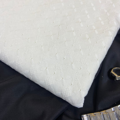 Bareeze Men’s Chikankari White Suit